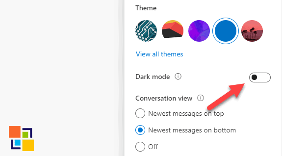 Enable Dark Mode in Outlook.com