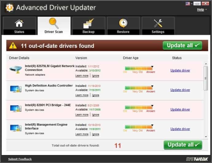 Advanced Driver Updater Windows