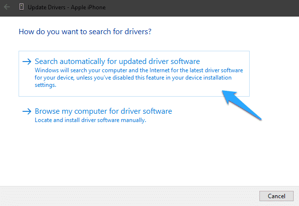 Install iPhone Drivers using Device Manager