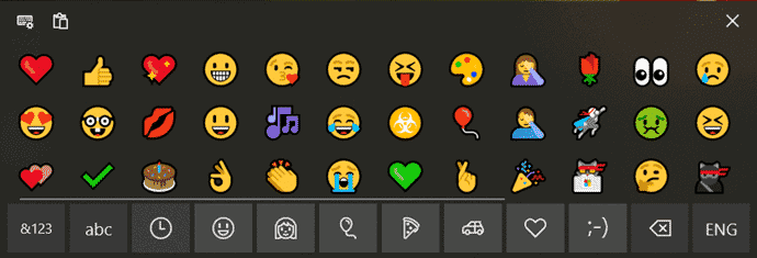 Touch Keyboard to Add Emoji Windows 10