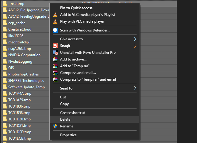 Temp Folder Windows 10