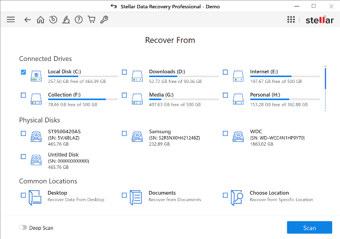 Stellar Data Recovery Location